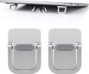 Supporto per laptop mini - 2 pezzi di elevazione del tastierino portatile - sostegno per laptop pieghevole per scrivania - metallo - silicone anti-slip - argento.
