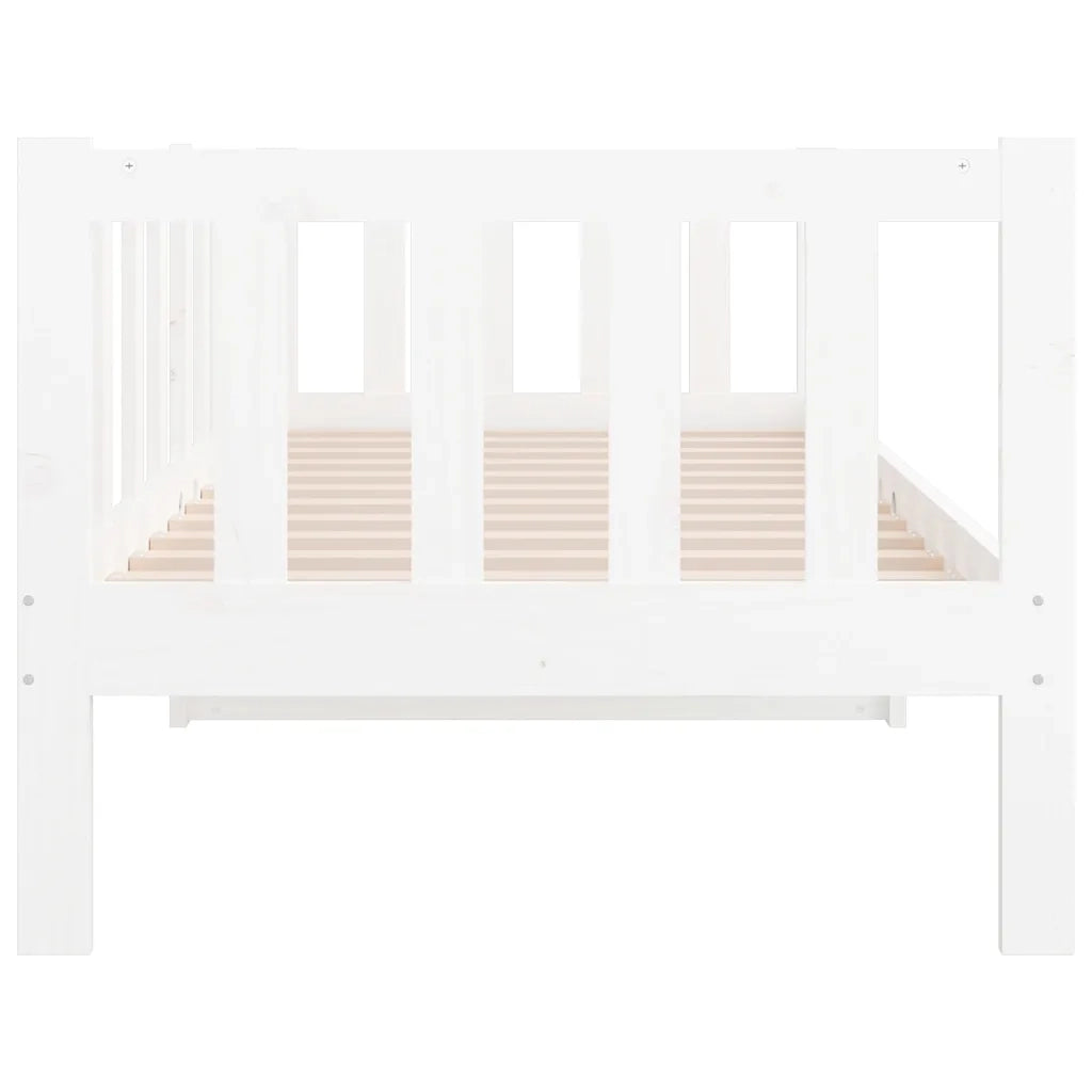 Dormeuse senza Materasso Bianca 90x190 cm Legno Massello Pino 814645