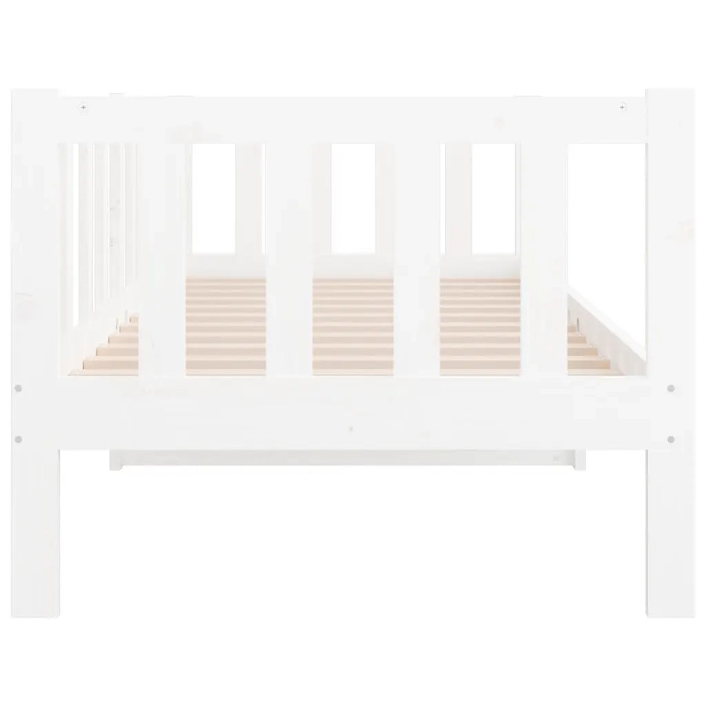 Dormeuse senza Materasso Bianca 90x190 cm Legno Massello Pino 814645