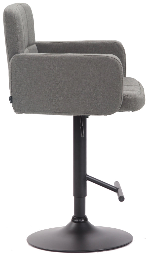 Sgabello Los Angeles in tessuto grigio,nero