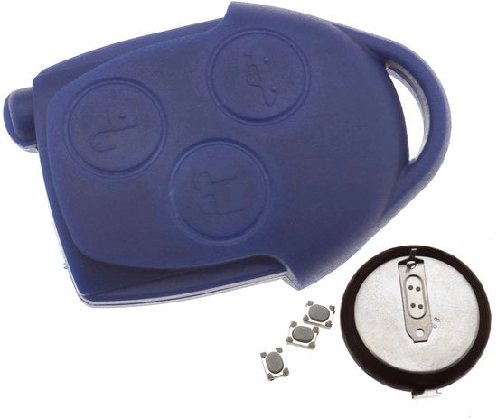 Pomello a distanza - Contenitore chiave sostitutivo - Blu - Chiave a 3 tasti - Adatto per Transit Connect MK7