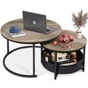 Tavolo rotondo moderno ¨C zephmum ¨C effetto quercia grigia 80 cm