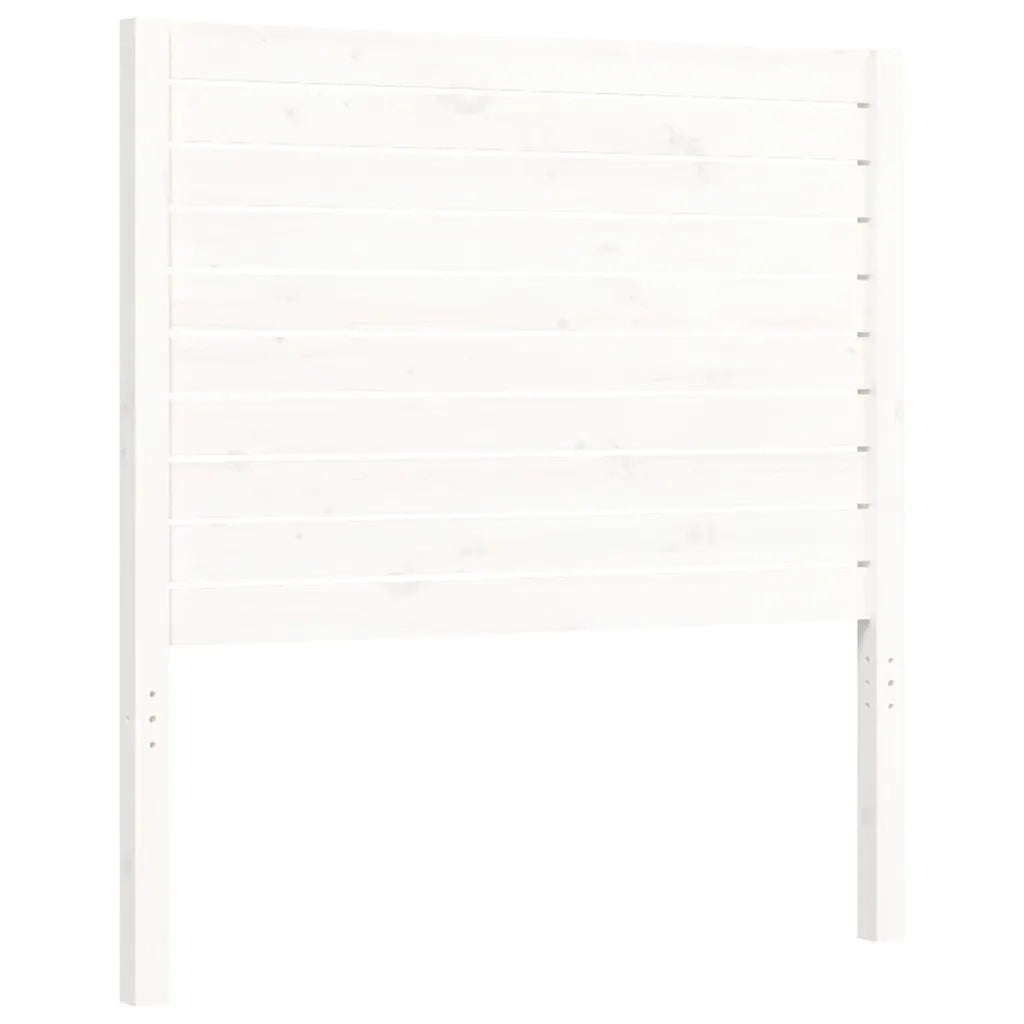 Giroletto con Testiera-Struttura Letto con testiera Bianco Single in Legno Massello 315186