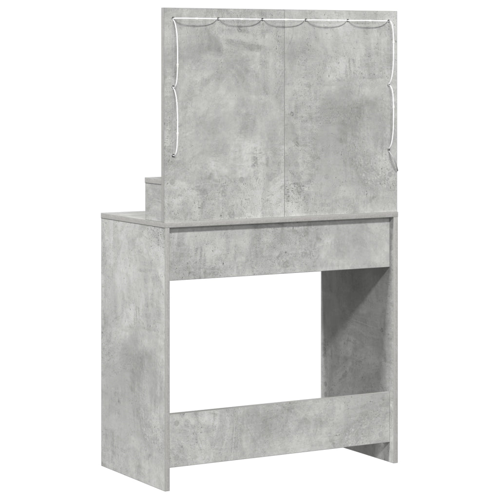 Toletta  con luci LED Grigio cemento 79x41x135 cm