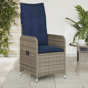 vidaXL Sedia da giardino reclinabile con cuscini grigia in polyrattan