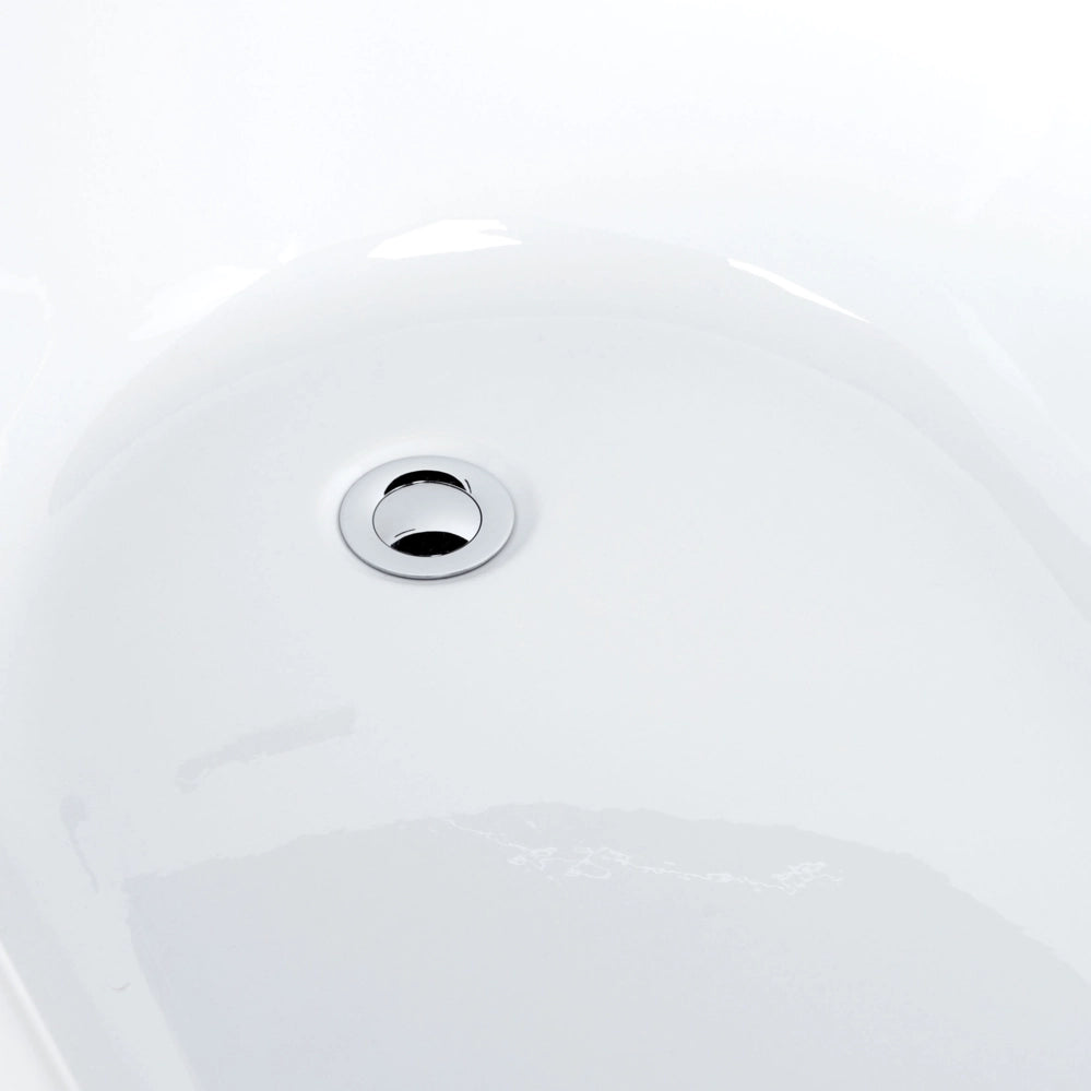 Vasca da bagno freestanding in acrilico sanitario bianco 170 x 78 cm stile moderno contemporaneo