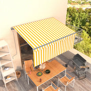 vidaXL Tenda Retrattile Automatica con Parasole 3,5x2,5m Gialla Bianca