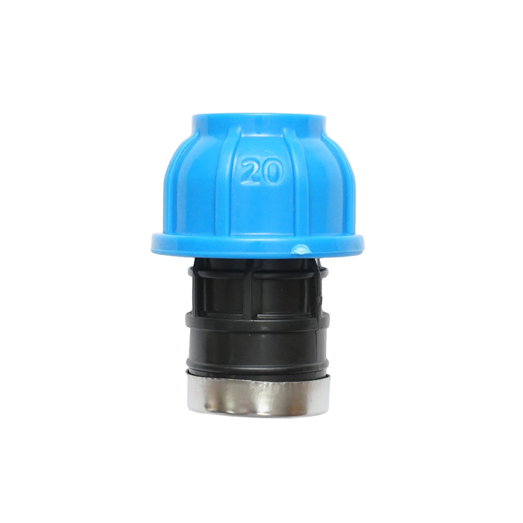 Giunto di compressione con filettatura interna D20mmx 1-1/2 pollice, PN16, per sistemi di irrigazione