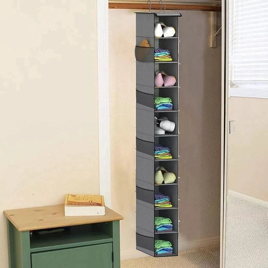 Organizzatore per Abiti e Calzature a 10 Livelli con Porta per Scarpe e Sottovestiti