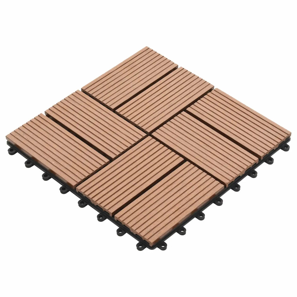 Piastrella per Decking 11 pcs Marrone 30 x 30 cm WPC