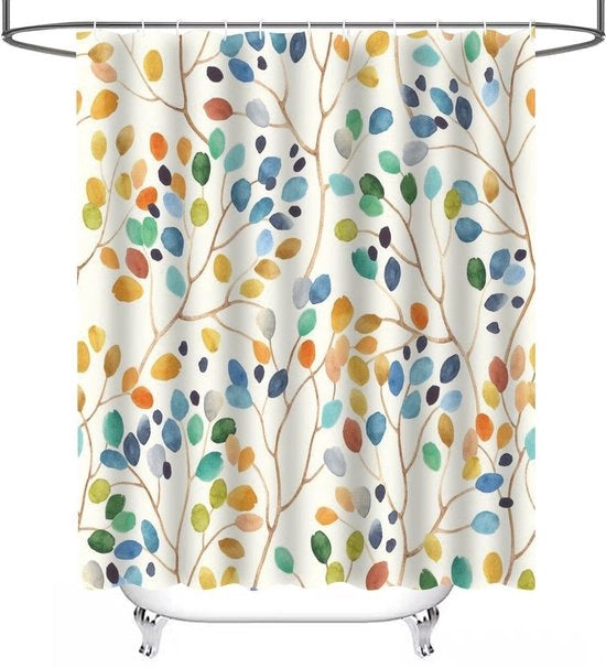 Douchegordijn Acquaparato 120x180 cm - Antimuffa - Fiori Colorati - Tenda Bagno - Sostenibile - Facile da Pulire
