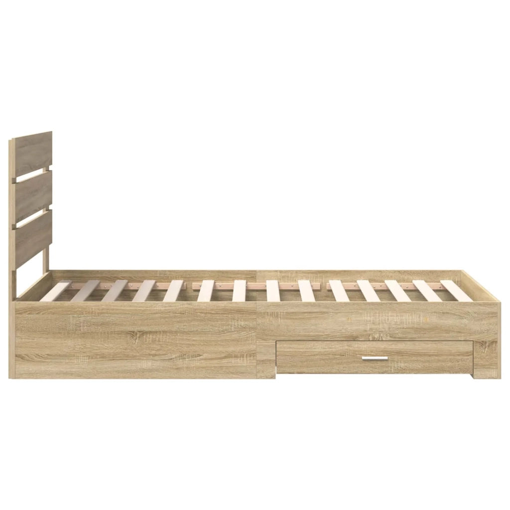 Struttura del letto con cassetto Rovere Sonoma 100 x 200 cm 3412006