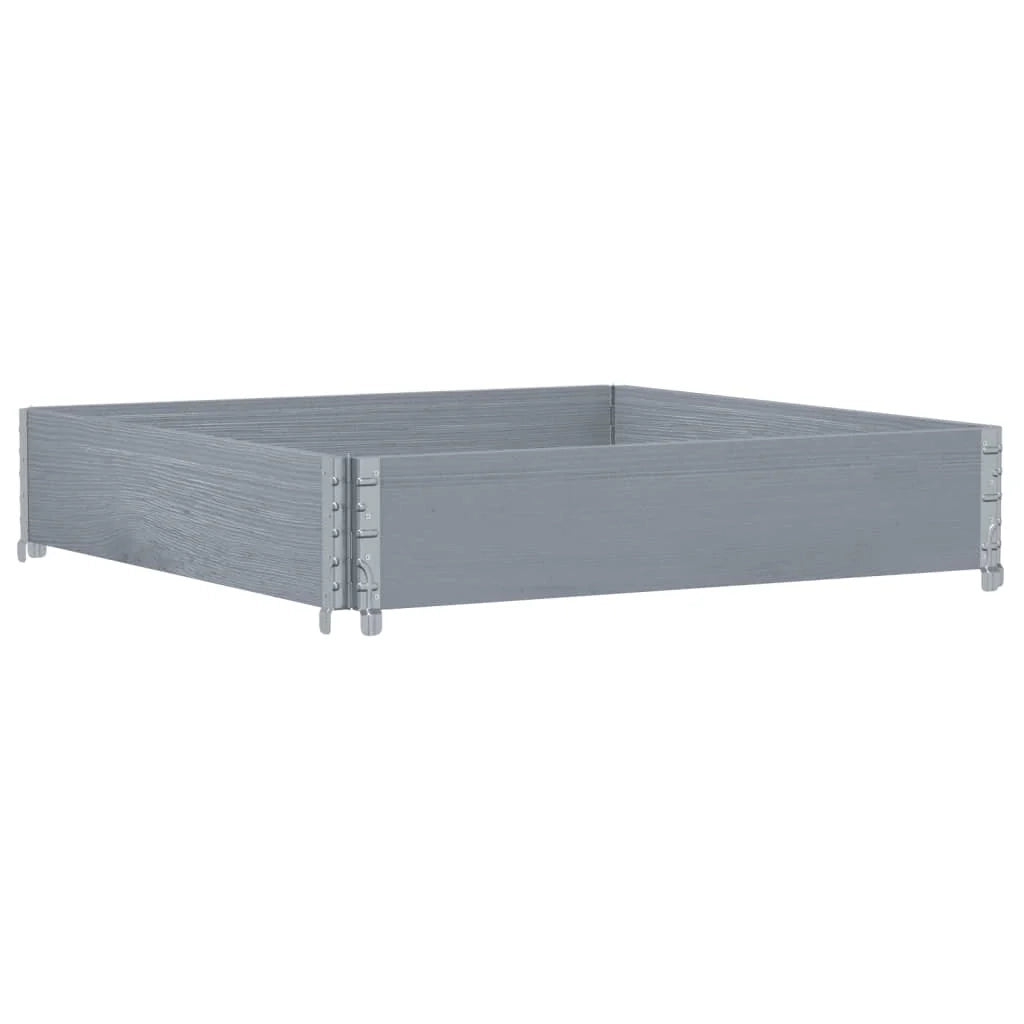 Vassoio per fioriera aiuola rialzata piante fiori terrazza giardino 100 x 100 cm legno massello di pino grigio 02_0037241