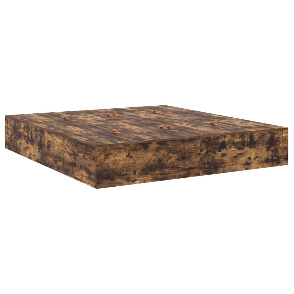 Struttura letto contenitore  in rovere affumicato 200x200 cm