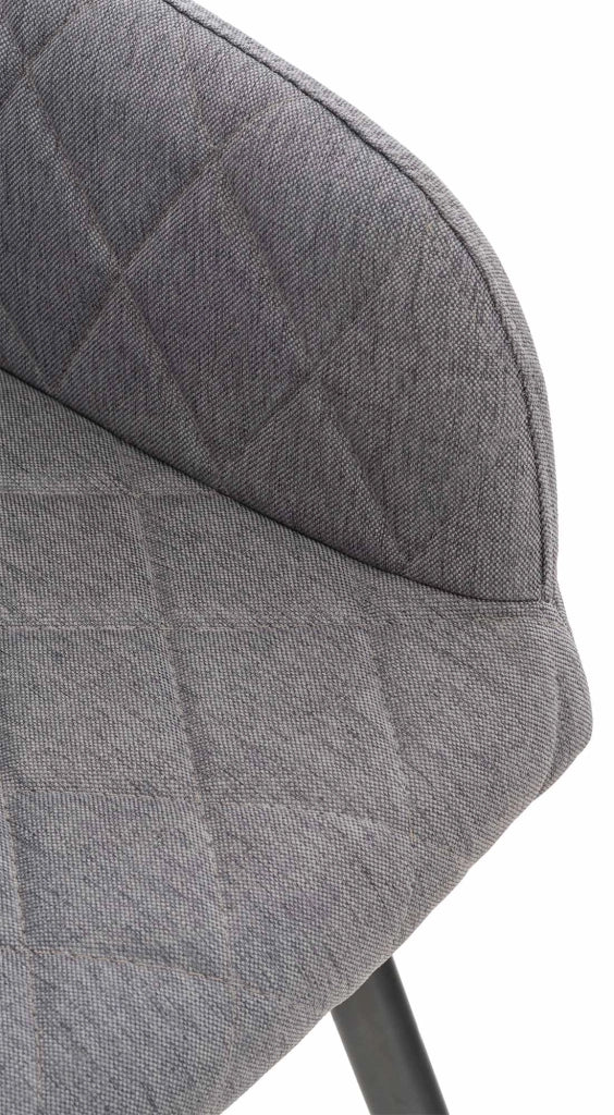 Sedia da pranzo Shila fodera a rombi Tessuto,grigio