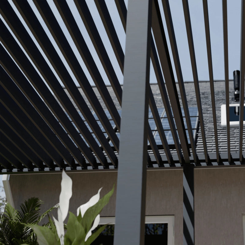 Pergola bioclimatica motorizzata OmbrÃ©a ELMO autoportante 4x6M - Antracite