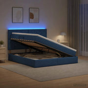 Letto con contenitore LED e materasso Blu 180 x 200 cm Tessuto 3460028