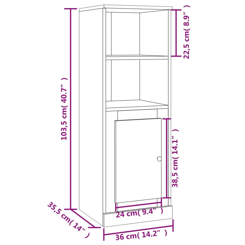 Buffet credenza cassettiera mobiletto mobile contenitore organizer cucina soggiorno salotto alto 36 x 35,5 x 103,5 cm legno ingegnerizzato marrone 02_0033348