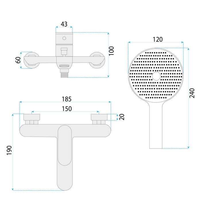 Rubinetto Da Vasca Rea Drop Brush Gold