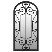 Specchio da Giardino Nero 70x30 cm in Ferro per Uso Esterno