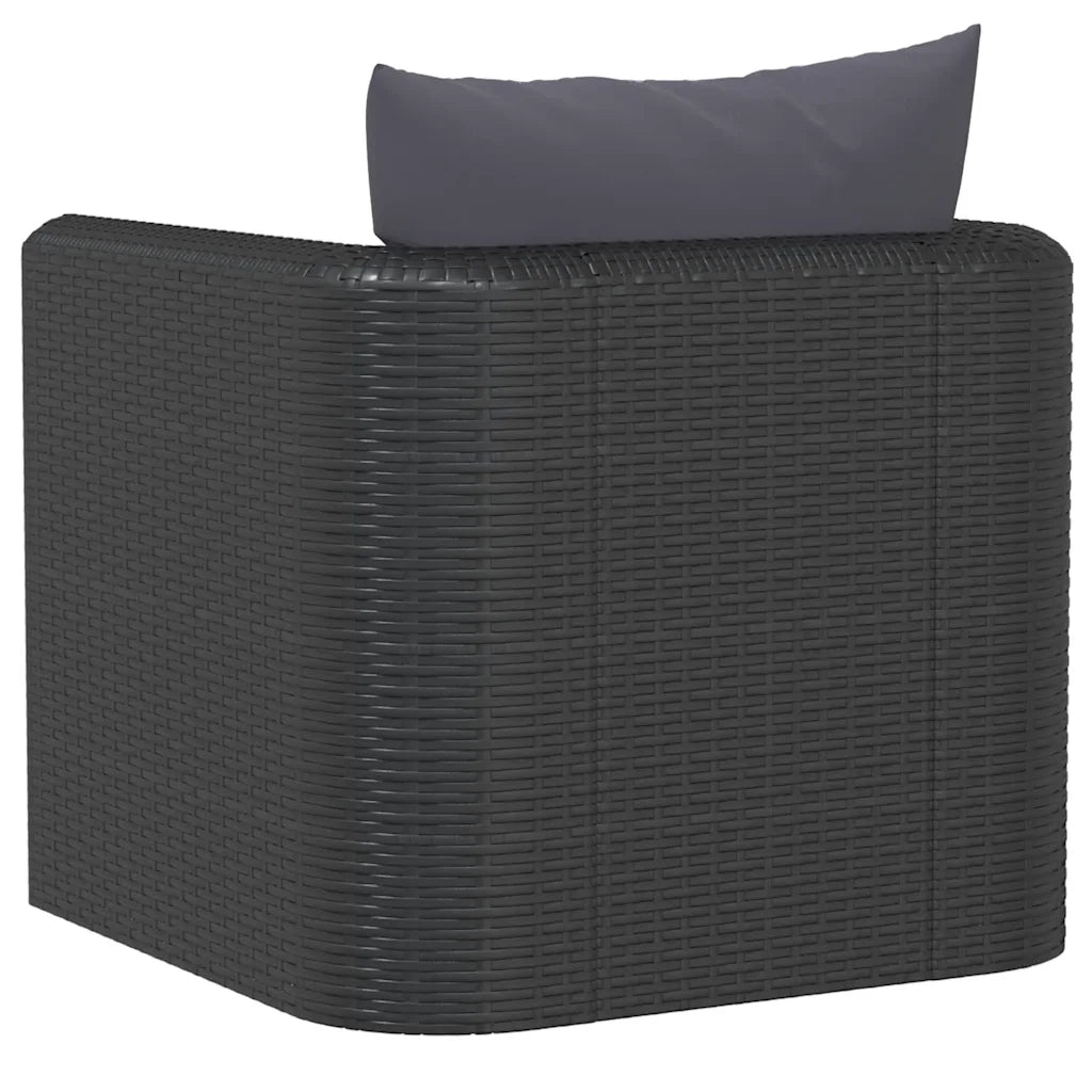 Poltrona con Cuscini in Polyrattan Nero cod mxl 73032