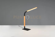 NORRIS LAMPADA DA STUDIO LED  7W 950lm, 3000K METALLO NERO E LEGNO FLESSIBILE CON REGOLAZIONE INTENSITA' H. 42CM
