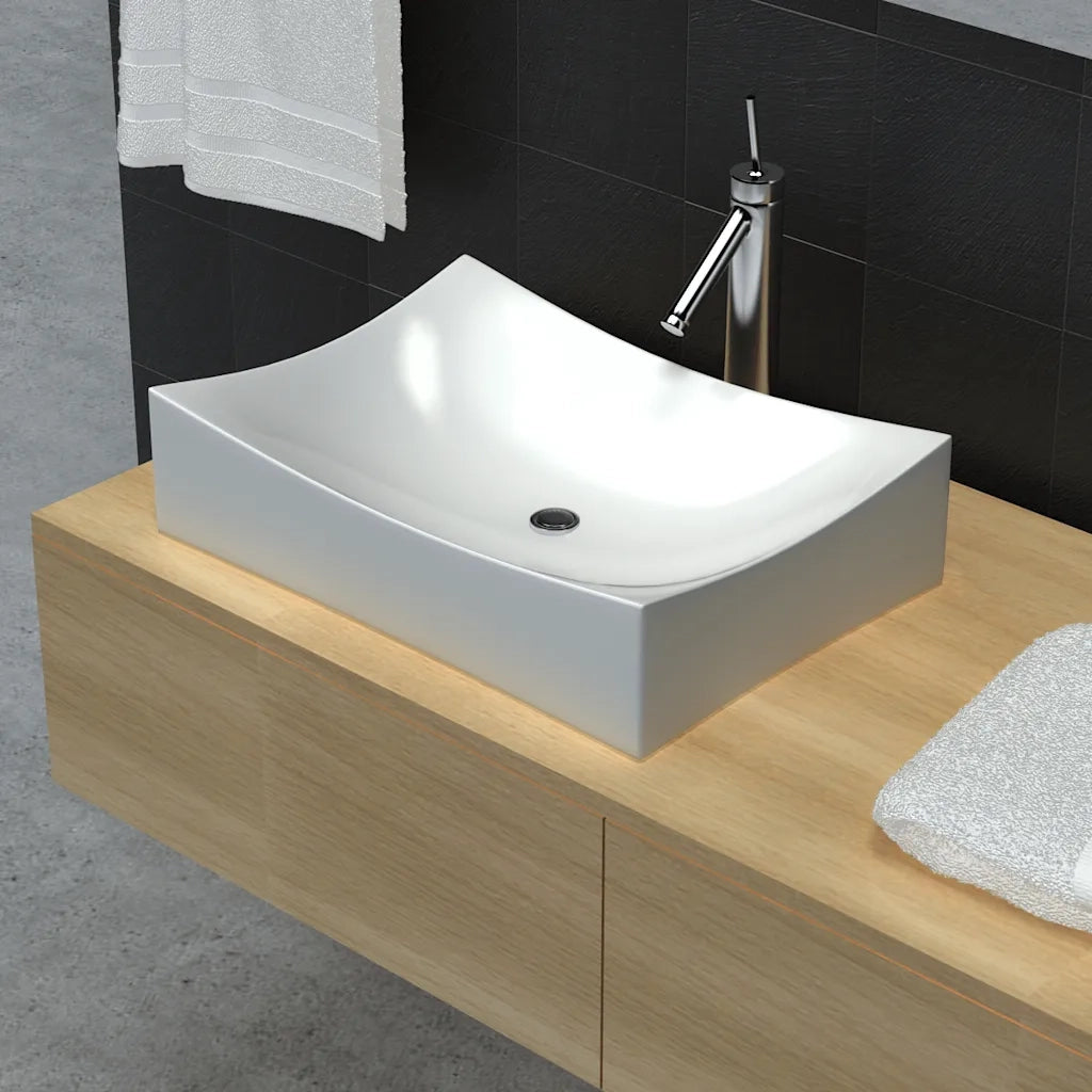 Lavandino in Ceramica Porcellana Bianco Lucido CFW5342784