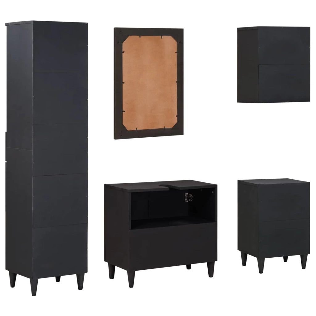 Set di Armadi da Bagno con porta 5 pcs Legno di mango massello 3310144