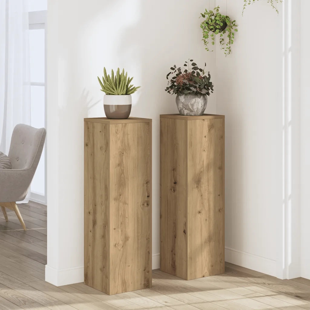 Supporti per Piante 2 pz Rovere 25x25x80 cm in Multistrato 852950