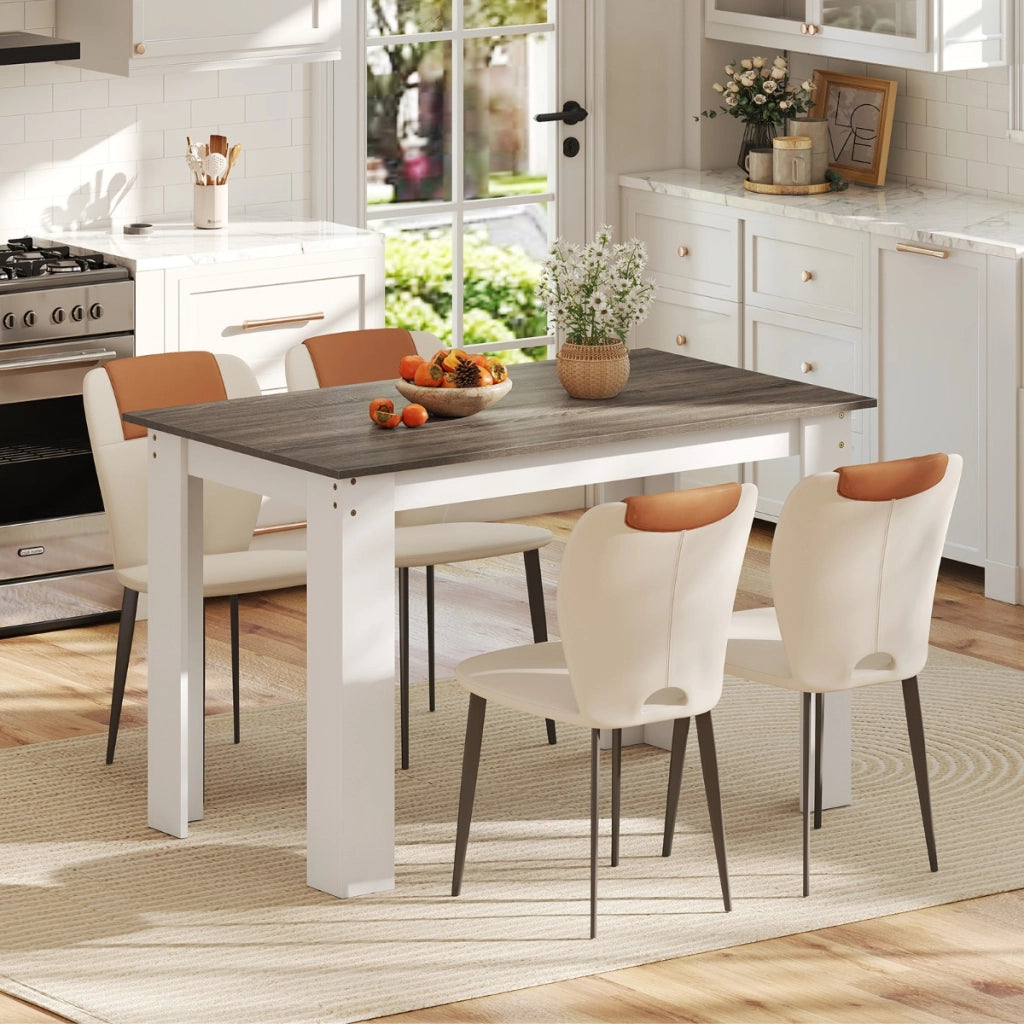 Tavolo rettangolare in legno da cucina moderno in stile rustico, Tavolo da pranzo 120 CM per angolo colazione Bianco-Tavoli e sedie da pranzo