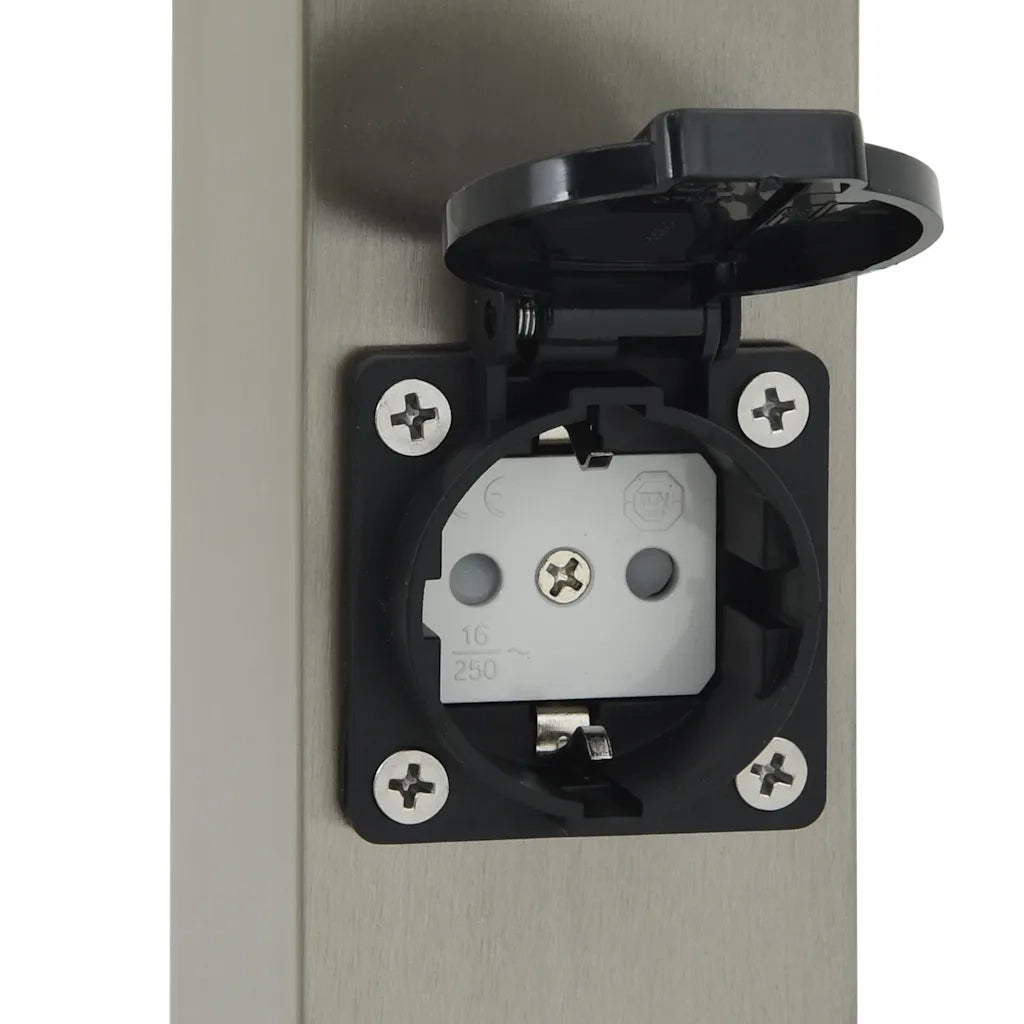 Lampioni a dissuasore con sensore e presa 3 pz 110 cm Acciaio Inox IP44 4006070
