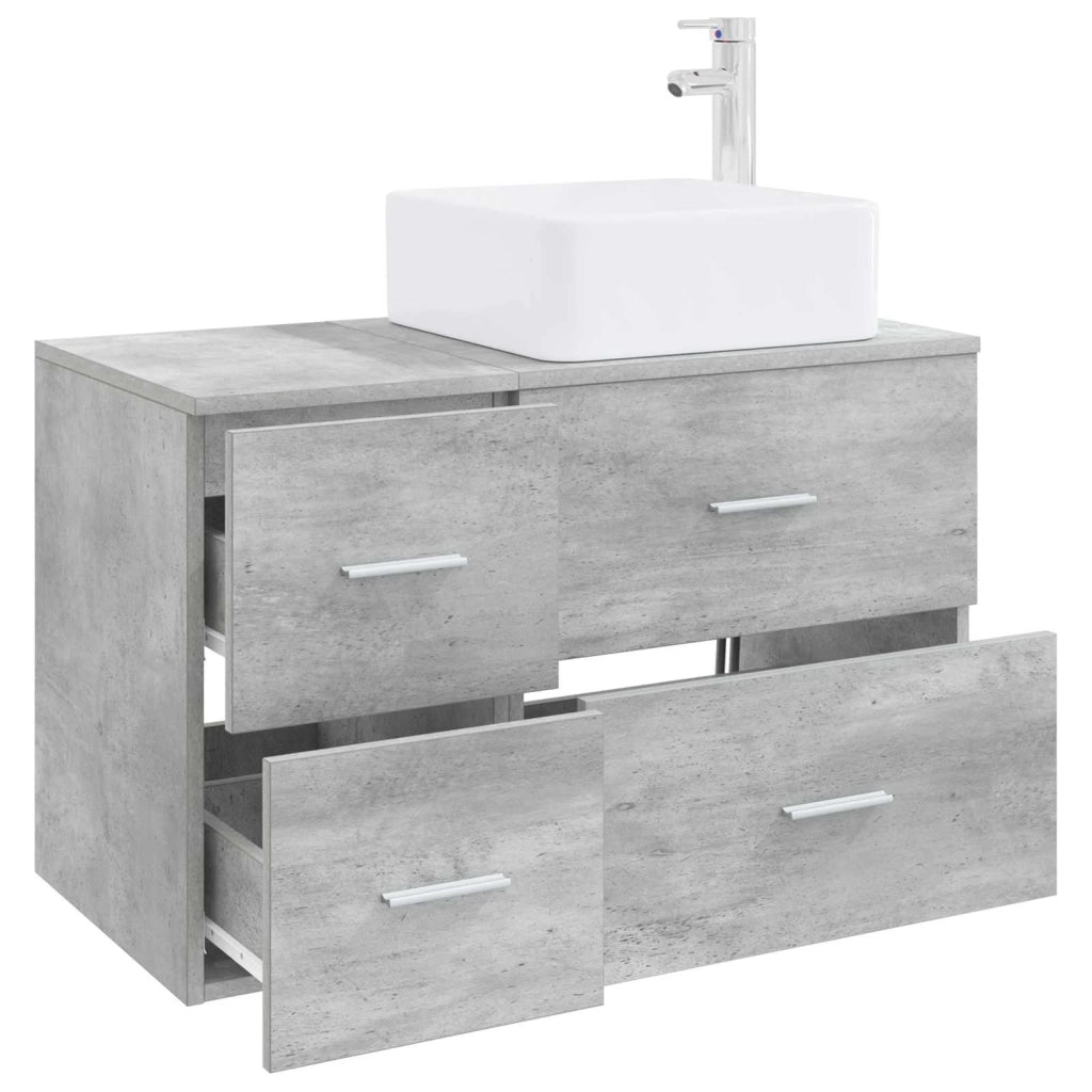 Set di mobili per il bagno 2 pz Grigio Cemento 3403979