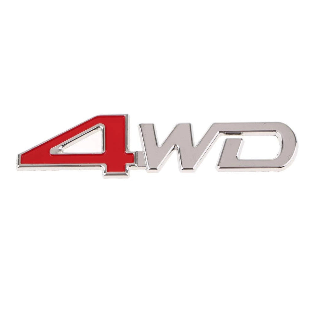 Trade Shop - Adesivo Decorazione 3d In Metallo Cromato Per Auto Figura Stemma 4wd Sticker -