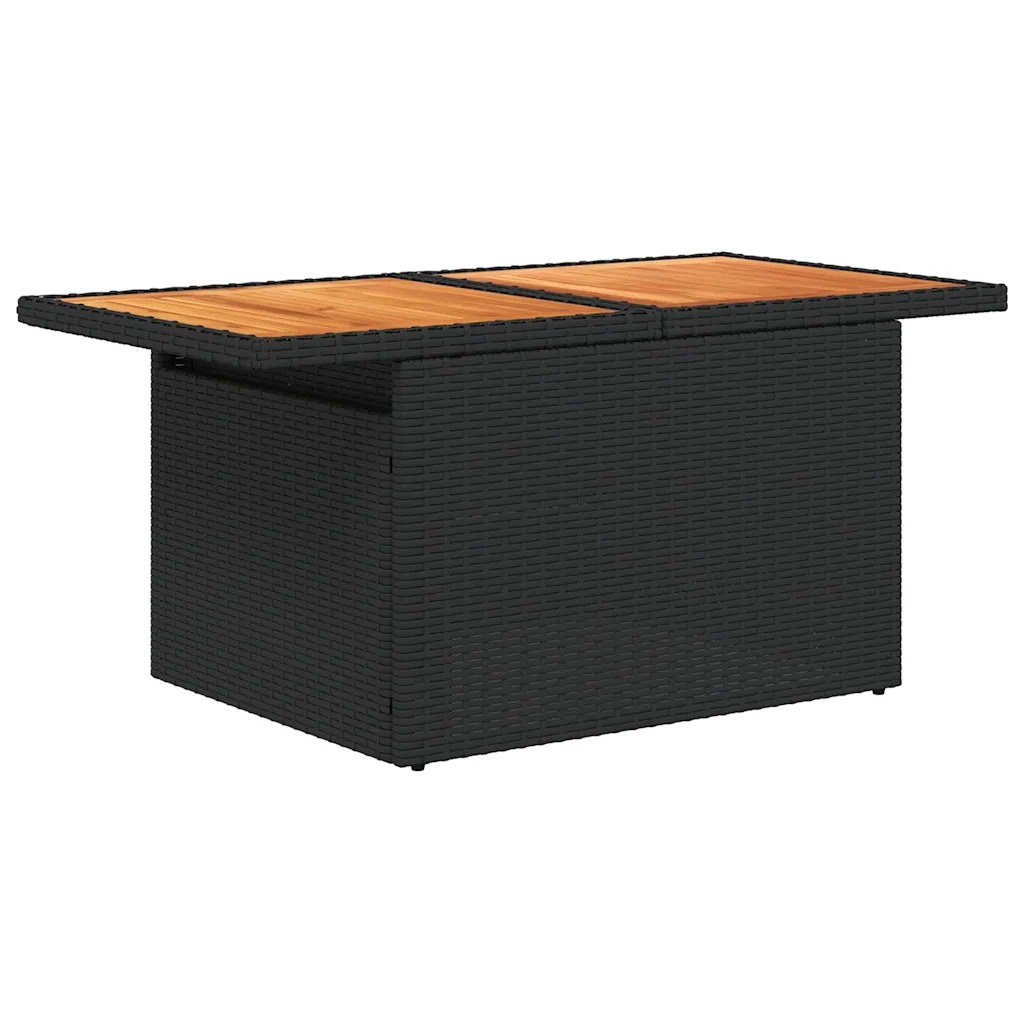 Set Divano da Giardino 6 pz con Cuscini Nero in Polyrattan 3328106