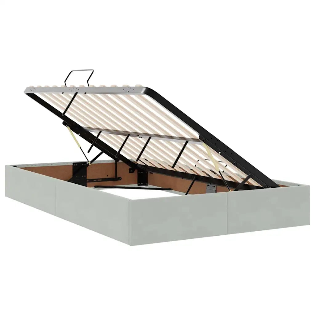Letto con contenitore e materasso Grigio chiaro 120 x 190 cm