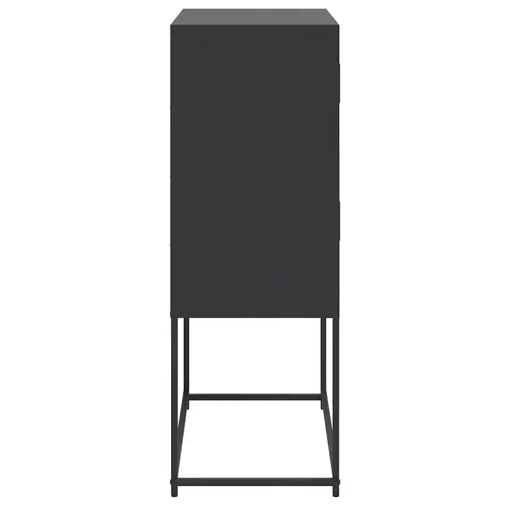 Credenza-Buffet-Armadio da cucina Nera 68,5x38,5x107 cm in Acciaio 634873