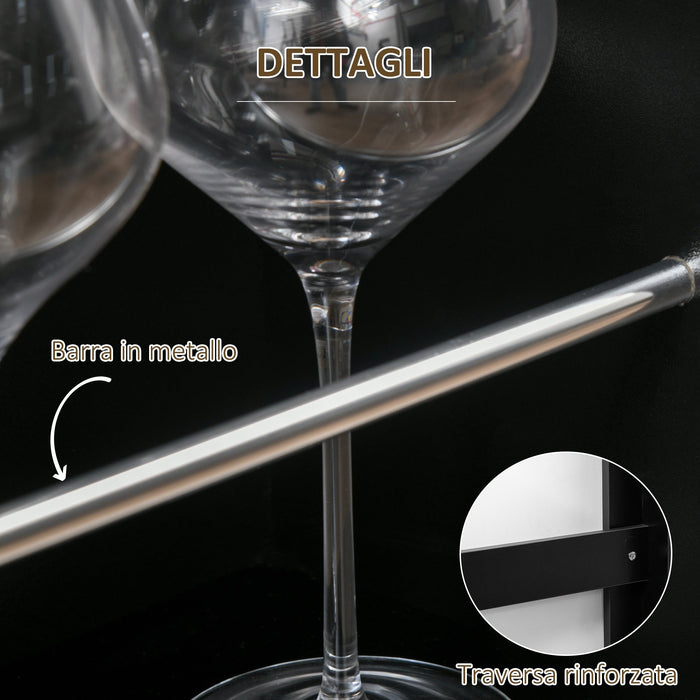 Tavolo Alto da Bar 112x57x106 cm con Mensole in Legno Nero