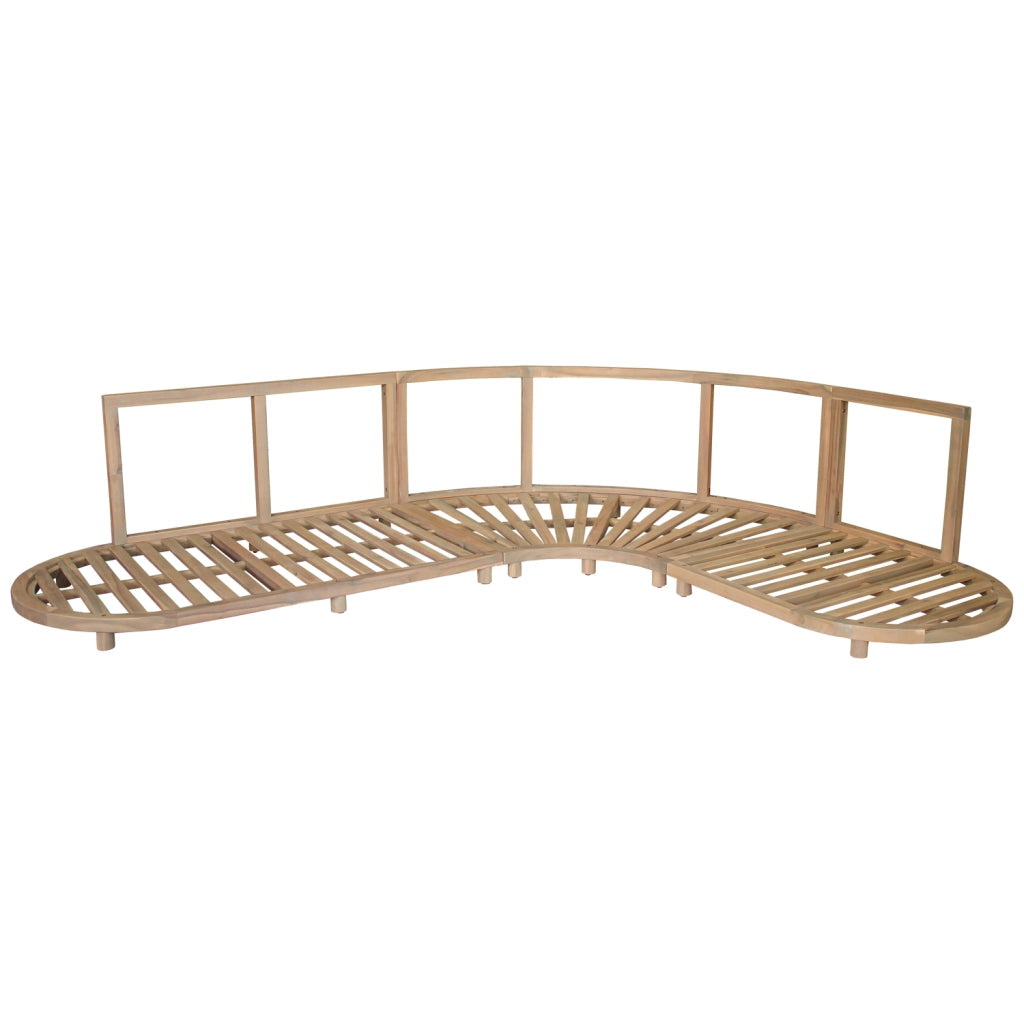 Set di mobili da giardino a 5 posti in acacia con cuscini beige LAGOA