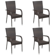 Set Mobili da Pranzo per Giardino 5 pz | Set Salotto da Giardino Marrone