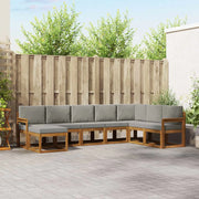 Set di divani da esterno 8 pz Grigio Naturale e Chiaro 3366804