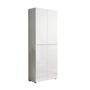 Mobile Portascarpe Antaleone, Scarpiera 36 Paia Made in Italy, 80x34x200h cm Bianco Lucido