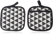 Pannini latticini in cotone resistente al calore per cucina e cottura - Set da 2 - Nero