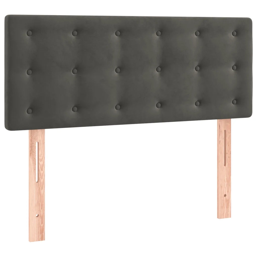 Giroletto a Molle con Materasso-Struttura Letto Grigio Scuro 90x190 cm Velluto 333885