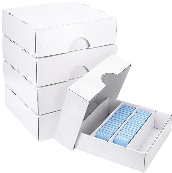 Organizzatore 4 Cassetti - Scatola di Stoccaggio - Scatola di Imballo - Cartone - 37,5 x 34 x 11 cm - Bianco - Cassetto di Stoccaggio