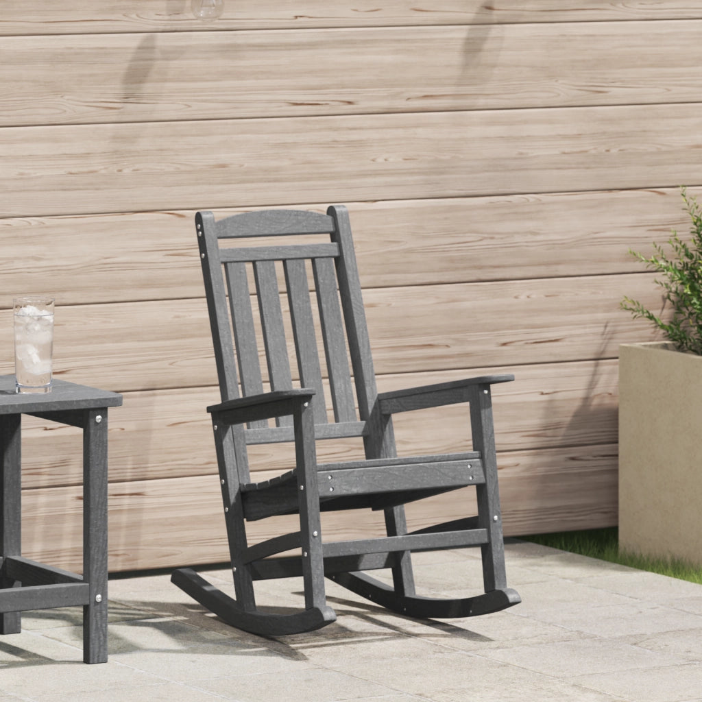Sedia a Dondolo da Giardino Grigio Chiaro 70x92x108 cm HDPE