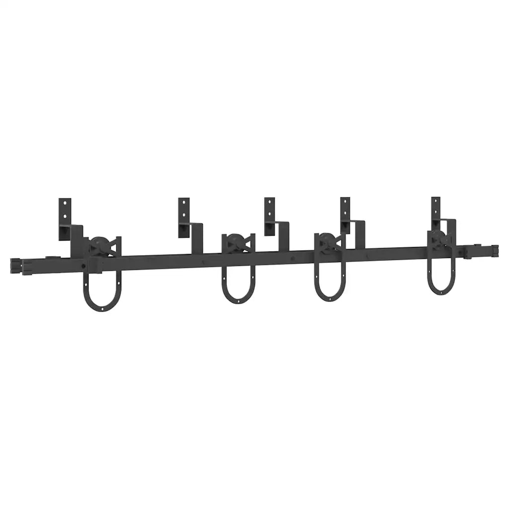 vidaXL Kit di Binari per Porte Scorrevoli 183 cm Acciaio Nero