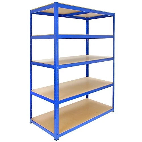 3 Scaffali in Acciaio Senza Bulloni T-Rax Blu Larghi 120cm Extra Profondi