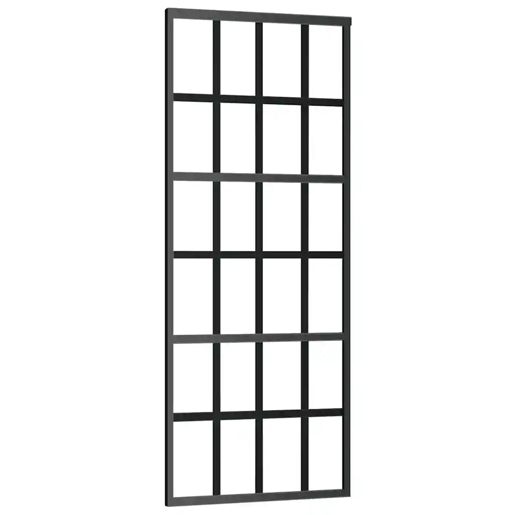 Porta Scorrevole con Ferramenta Nera 76x205 cm in Vetro ESG 3375853
