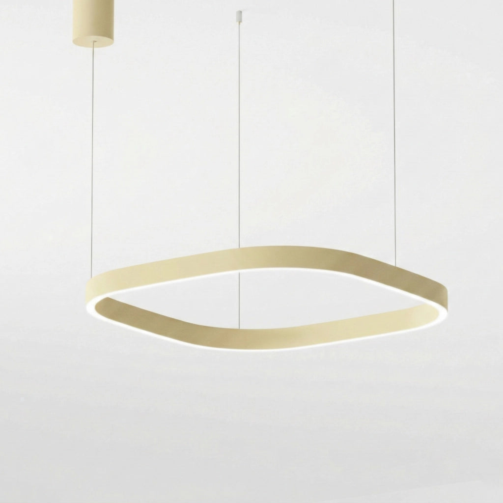 Lampada a Sospensione Criseide S/1P Q - Led 60W 3000K 4300lm in Alluminio Beige - Biemissione Dimmerabile Taglio di Fase - Gealuce