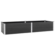 Fioriera rialzata per piante fiori patio giardino 200 x 100 x 54 cm WPC grigio 02_0039392